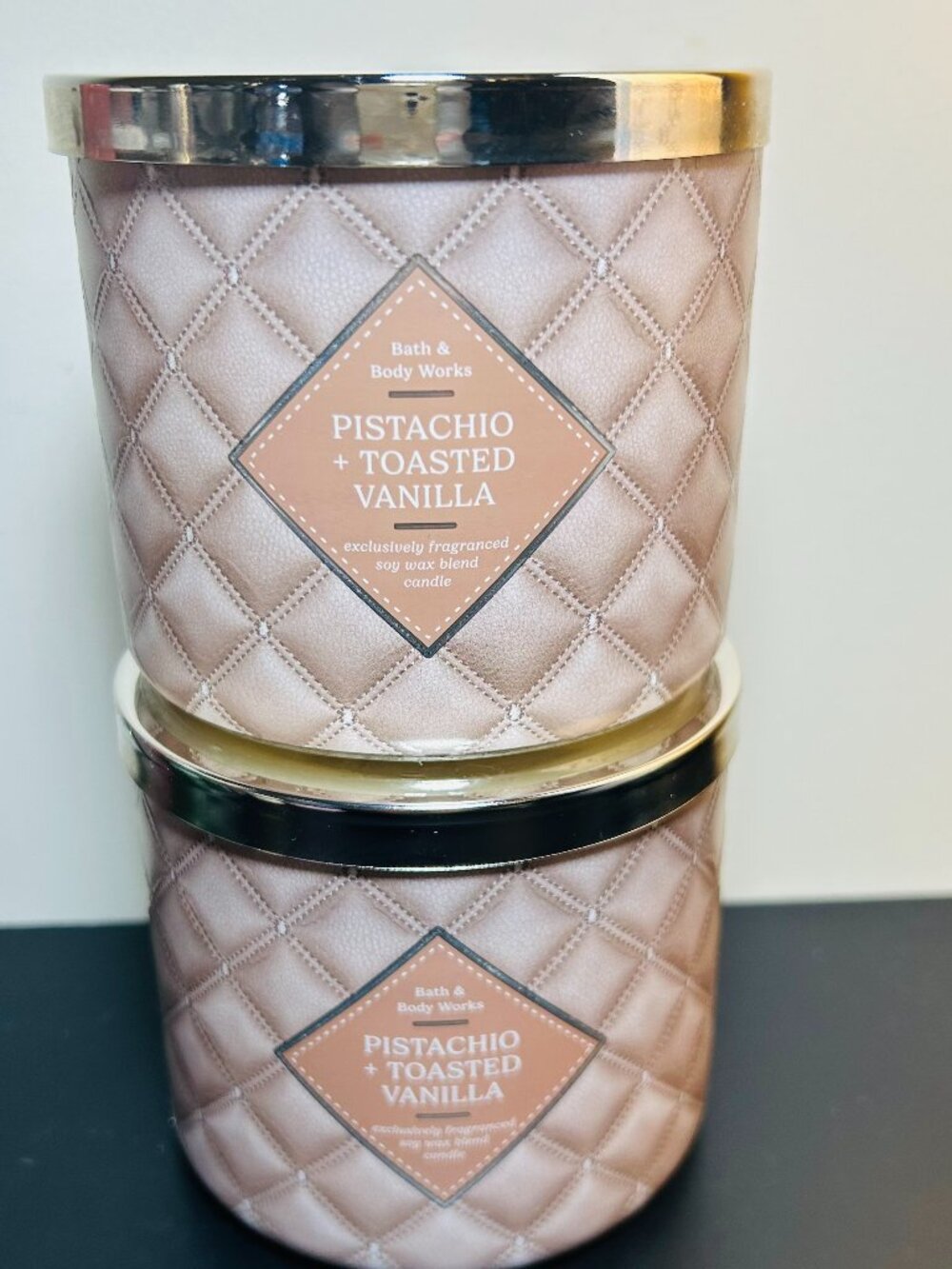 (2) Bath & Body Works Pistachio & Toasted Vanilla 14.5 oz. 3-Wick Candles NEW